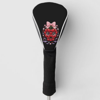 Cherry Skull Bow Golf Head Cover Kawaii Halloween