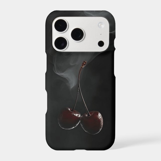 Cherry Smoke iPhone Case | Cinematic Dark (Back)