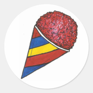 Cherry Sno Cone Red Snocone Summer Shaved Ice Classic Round Sticker