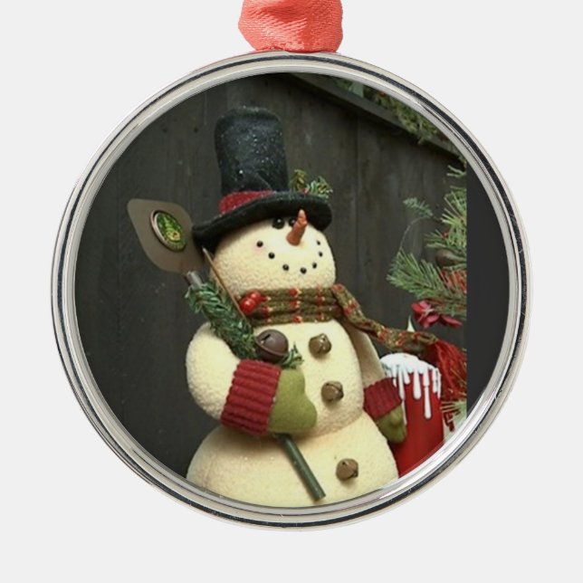 CHERRY SNOWMAN CHRISTMAS ORNAMENT (Front)