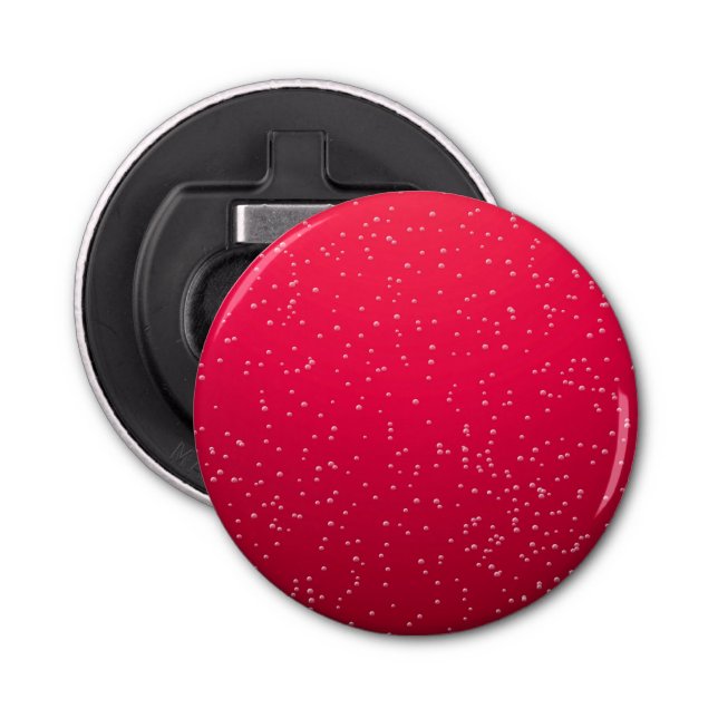 Cherry Soda with Tiny Bubbles Background Art Bottle Opener (Front)