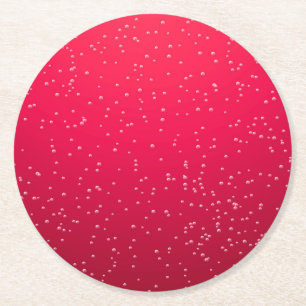 Cherry Soda with Tiny Bubbles Background Art Round Paper Coaster
