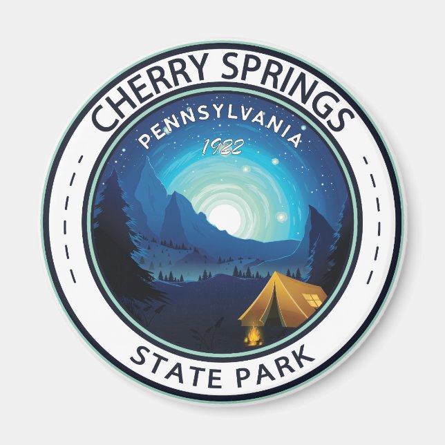 Cherry Springs State Park Pennsylvania Badge Magnet (Front)