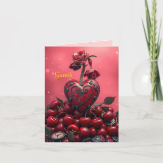 Cherry Steampunk Valentine Holiday Card