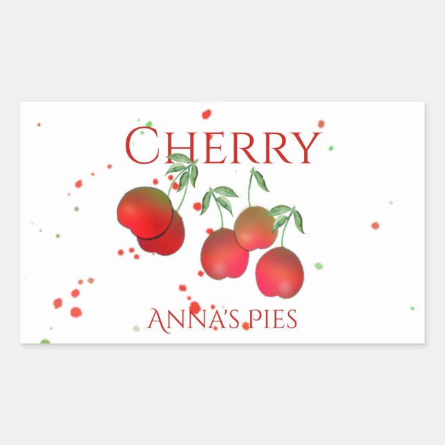 Cherry Stems Rectangle Stickers (Front)