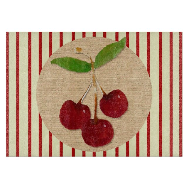 Cherry Stripe Cutting Board (Front)