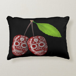 Cherry Sugar Skull Decorative Cushion
