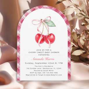 Cherry Sweet Arch Baby Shower Invitation