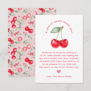 Cherry Sweet Baby Shower Thank You Card