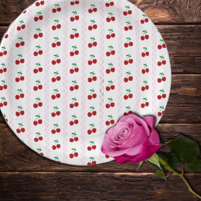Cherry Sweet Birthday Paper Plate (Creator Uploaded)