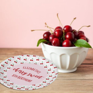 Cherry Sweet Birthday Paper Plate