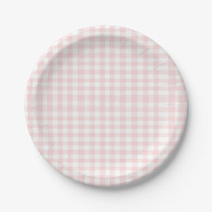 Cherry Sweet birthday Pink Gingham Paper Plate