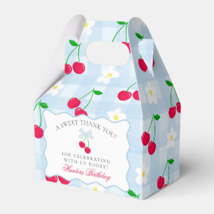 Cherry Sweet Blue Coquette Bow Birthday Favour Box