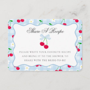 Cherry Sweet Blue Coquette Bow Share A Recipe Card