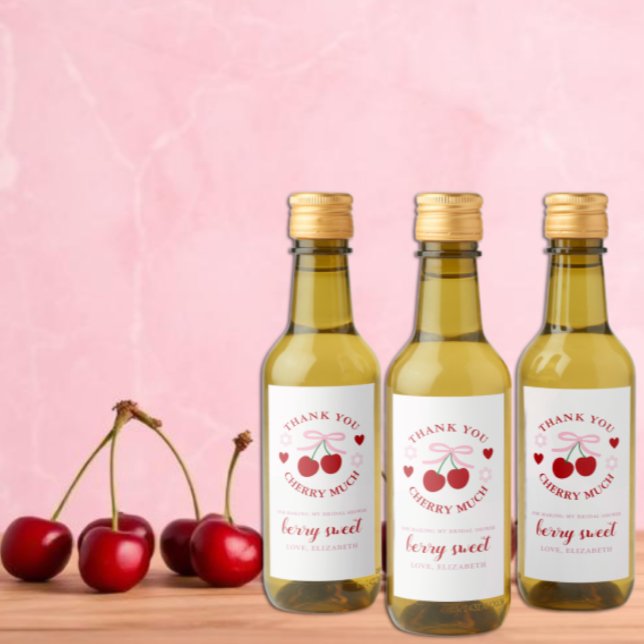 Cherry Sweet Bridal Shower Wine Label (Creator Uploaded)