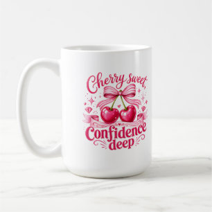 Cherry Sweet Confidence Deep Pink Coquette Quote Coffee Mug