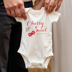 Cherry Sweet Personalised  Baby Bodysuit