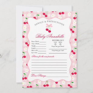 Cherry Sweet Pink Coquette Advice for Baby Card