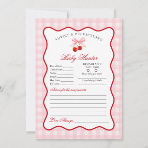 Cherry Sweet Pink Coquette Advice for Baby Card