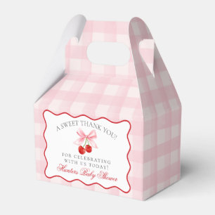 Cherry Sweet Pink Coquette Baby Shower Favor Box