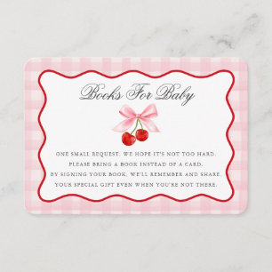Cherry Sweet Pink Coquette Bow Books for Baby Card