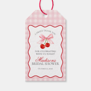 Cherry Sweet Pink Coquette Bow Bridal Shower Favou Gift Tags