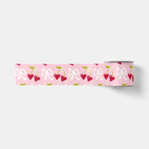 Cherry Sweet Preppy Pink and Red Teen Kids Girl Satin Ribbon