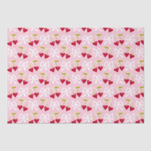 Cherry Sweet Preppy Pink and Red Teen Kids Girl Tissue Paper