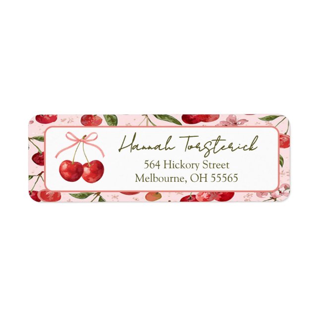 Cherry Sweet return address label (Front)