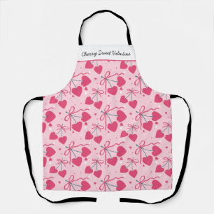 Cherry Sweet Valentine Apron Editable Cute Cherr