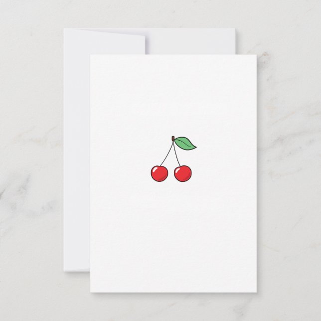 Cherry theme, cherry design thank you card (Front)