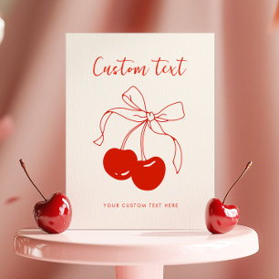 Cherry Theme Custom Text Table Sign