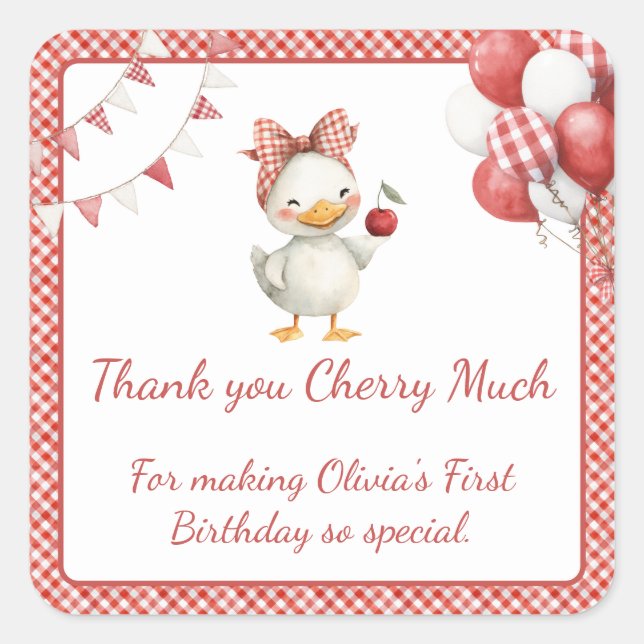 Cherry Themed Favour Stickers (Front)