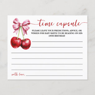 Cherry Time Capsule Baby Shower Advice Card