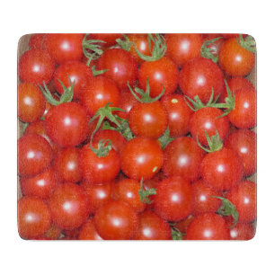 Cherry Tomato Harvest Glass Cutting Board