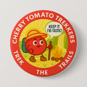 Cherry Tomato Trekkers Trek The Trails 7.5 Cm Round Badge