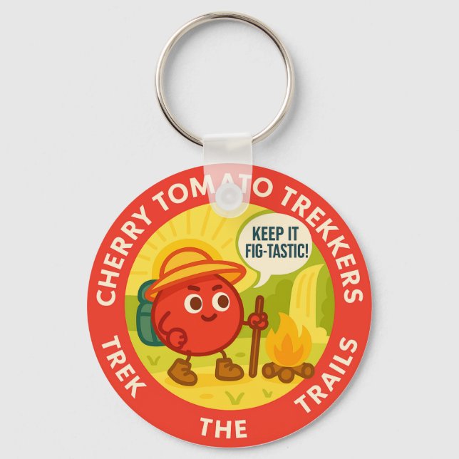 Cherry Tomato Trekkers Trek The Trails Key Ring (Front)