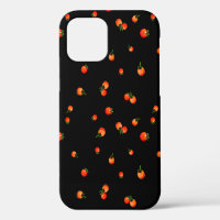 Cherry tomatoes illustration. Watercolor seamless