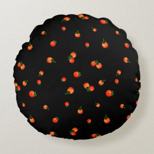 Cherry tomatoes illustration. Watercolor seamless Round Cushion