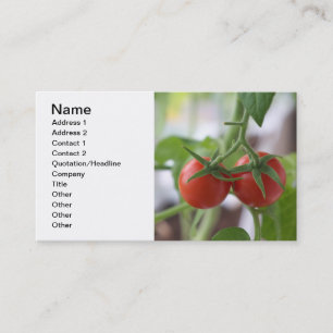 Cherry tomatoes on a branch business card