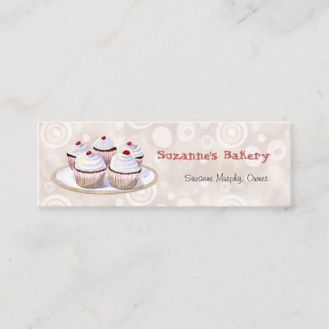 Cherry Topped Cupcakes Business Cards (Front)