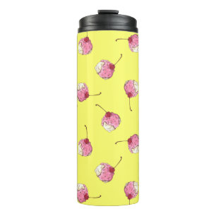 Cherry-Topped Ice Cream Pattern Thermal Tumbler