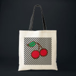 Cherry Tote Bag<br><div class="desc">Cherries add retro style to this tote bag. Use this cherry tote bag as a tote bag,  teacher's tote bag,  student tote bag,  book bag,  craft bag,  purse,  gift,  gift bag,  beach bag,  travel tote bag,  etc... .The design is from original art.</div>