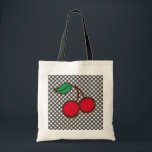Cherry Tote Bag<br><div class="desc">Cherries add retro style to this tote bag. Use this cherry tote bag as a tote bag,  teacher's tote bag,  student tote bag,  book bag,  craft bag,  purse,  gift,  gift bag,  beach bag,  travel tote bag,  etc... .The design is from original art.</div>