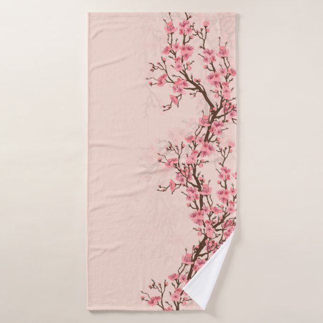 Cherry Tree Blossom - Sakura Branch Bath Towel Set (Bath Towel)