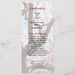 Cherry Tree Closeup Wedding Program Programme