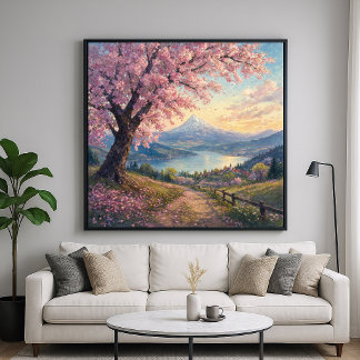 Cherry Tree - Impressionistic Painting Style Art Poster