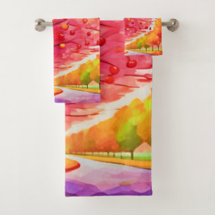 Cherry Tree Lane Bath Towel Set