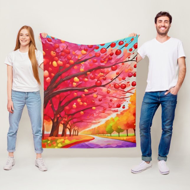 Cherry Tree Lane Fleece Blanket (In Situ)