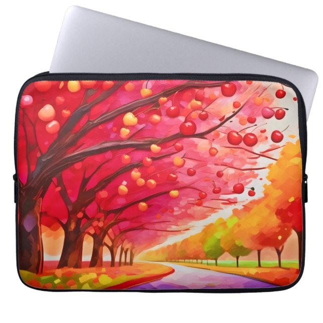 Cherry Tree Lane Laptop Sleeve (Front)
